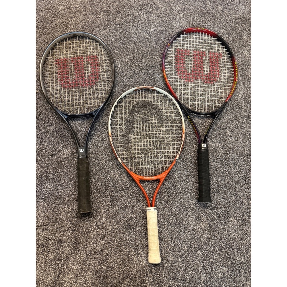 Wilson Super Slam 125 & Head Titanium Tennis Racket Bundle Set of 3 Mens Womens